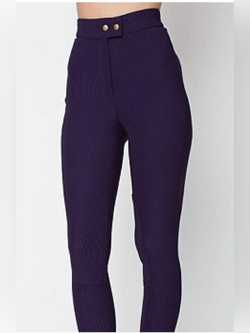 High-Waist Purple Textured Riding Pants